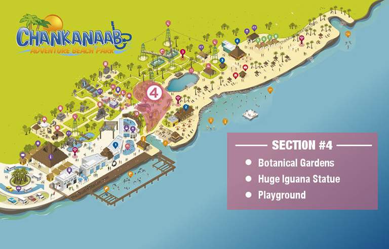 Map of Chankanaab Beach Botanical Gardens
