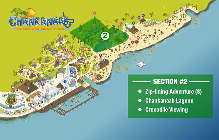 Map of Chankanaab Beach Lagoon and Zipline