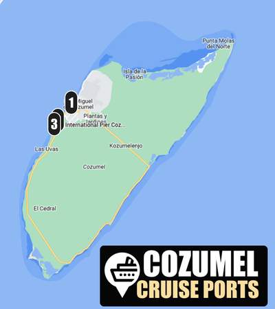 Cozumel Cruise Ports Map