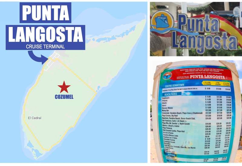 Cozumel Punta Langosta Cruise Terminal Taxi Rates