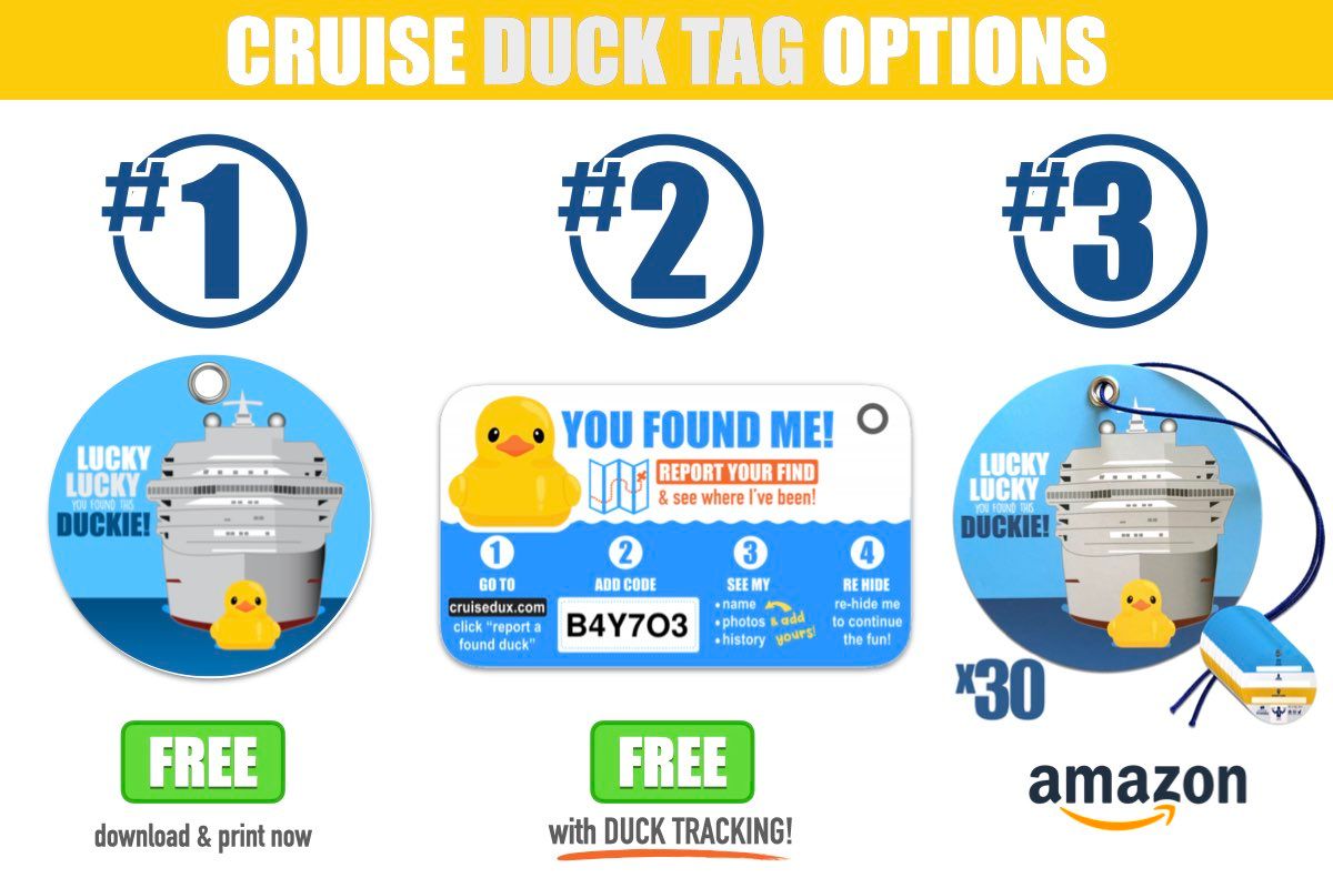 Cruise Ducks FREE Duck Tags Template - Cruise Duck Tags Options 
