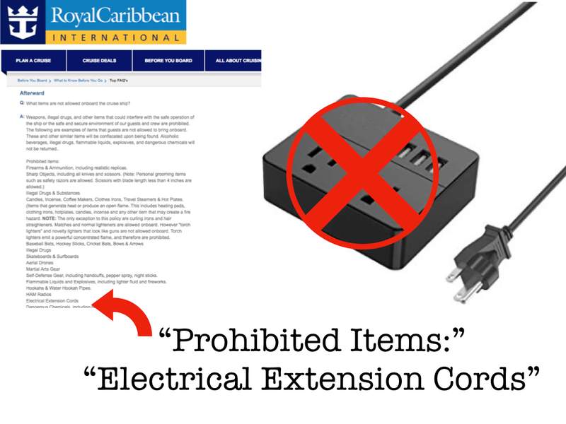 Prohibited Cruise Power Strip with Extension Cord