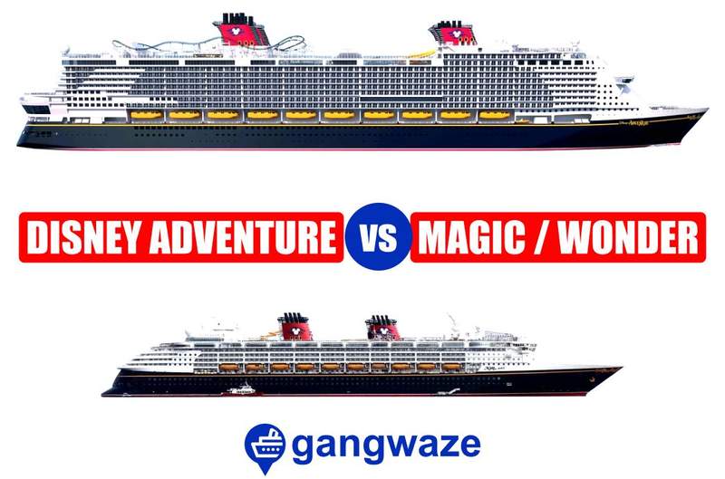 Disney Biggest vs Smallest Cruise Ship Chart