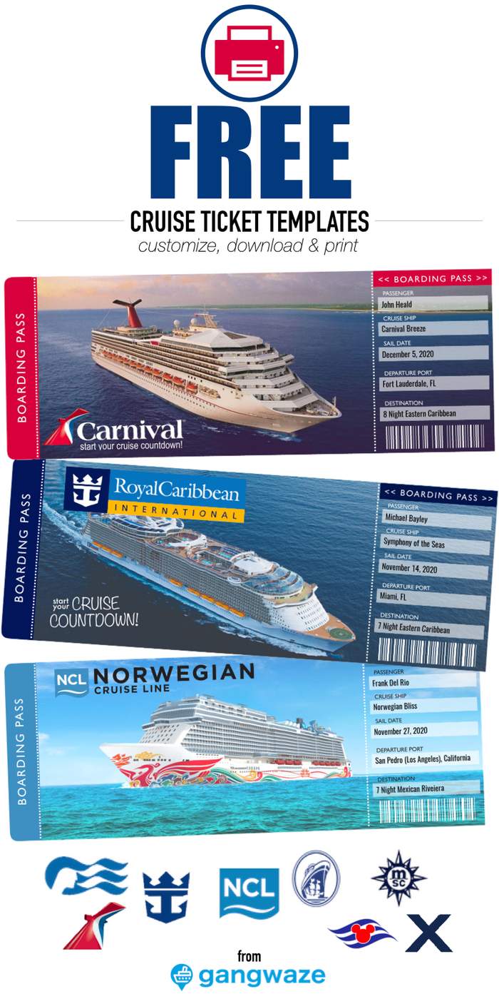 Free Printable Cruise Ticket Template Free Printable Cruise Ticket Template