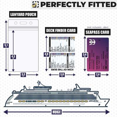 Icon of the Seas Seapass Card Size vs Cruise Lanyard Pouch