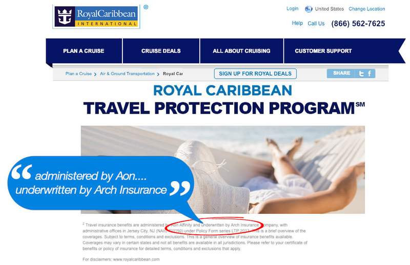 Cruise Insurance not actually from the cruise line