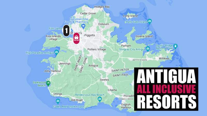 Antigua Resort for a Day Pass Map