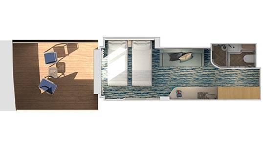 Carnival Celebration Forward-View Extended Balcony Floor Plan