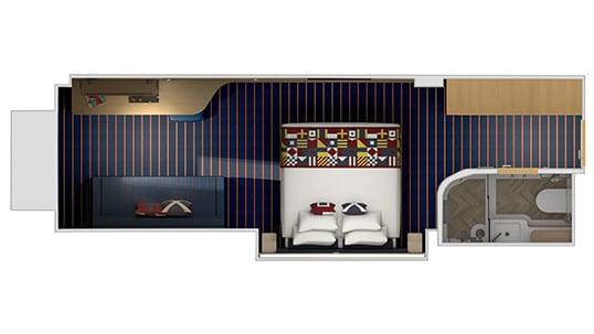 Carnival Celebration Family Harbor Ocean View Stateroom Floor Plan