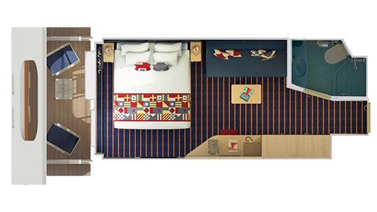 Carnival Horizon Family Harbor Cove Balcony Stateroom Floorplan