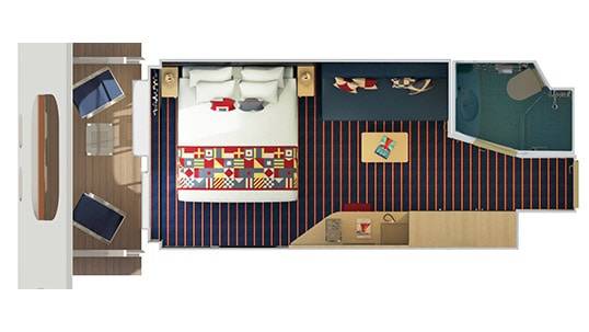 Carnival Horizon Family Harbor Cove Balcony Stateroom Floorplan