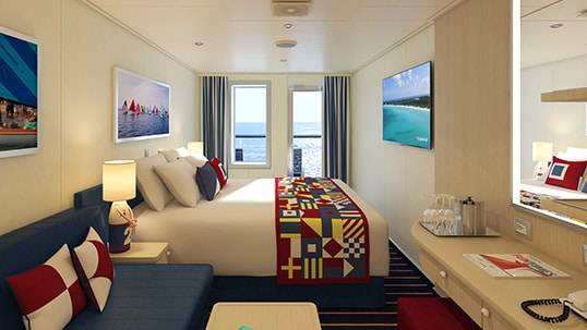 Carnival Horizon Family Harbor Aft-View Extended Balcony Stateroom