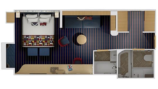 Carnival Celebration Family Harbor  Ocean View Suite Floor Plan