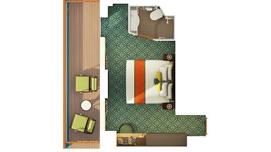 Carnival Vista Havana Premium Balcony Stateroom Floor Plan