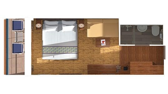 Carnival Elation Junior Suite (obstructed views) Floor Plan