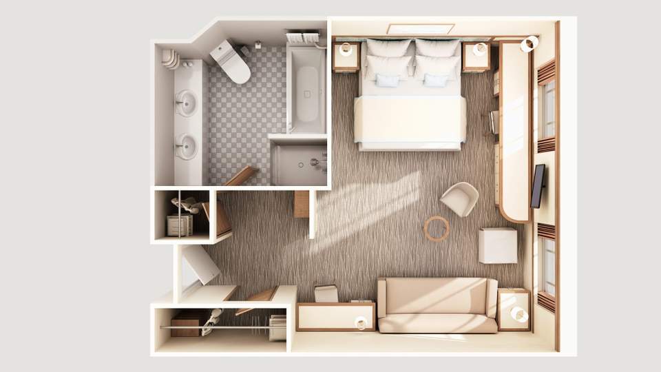Carnival Adventure Byron Beach Club Ocean View Suite (BV) floor plan Carnival Adventure Byron Beach Club Ocean View Suite (BV) floor plan