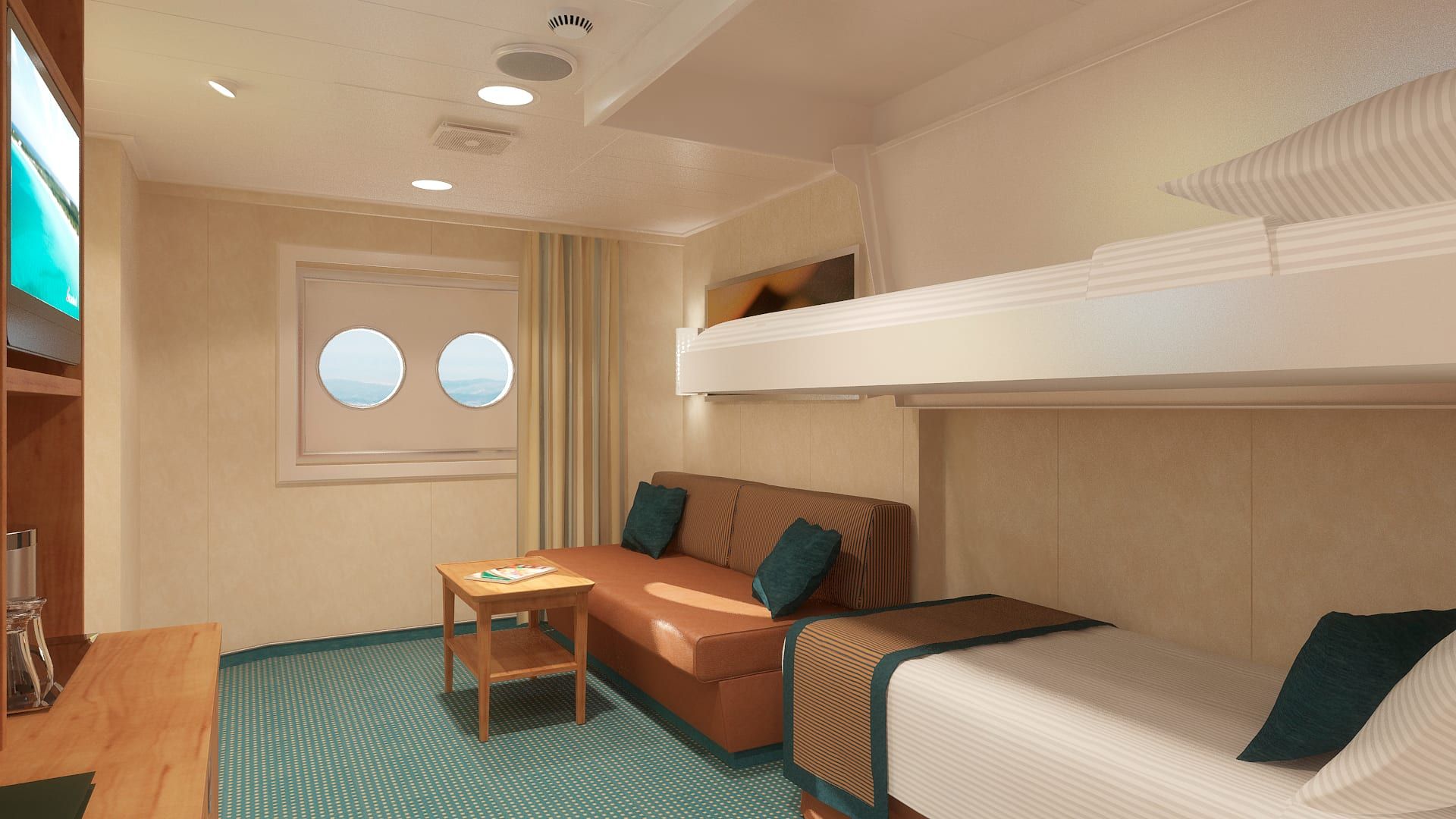 Carnival Breeze Interior Upper/Lower (1A) cabin, photo 4 of 6