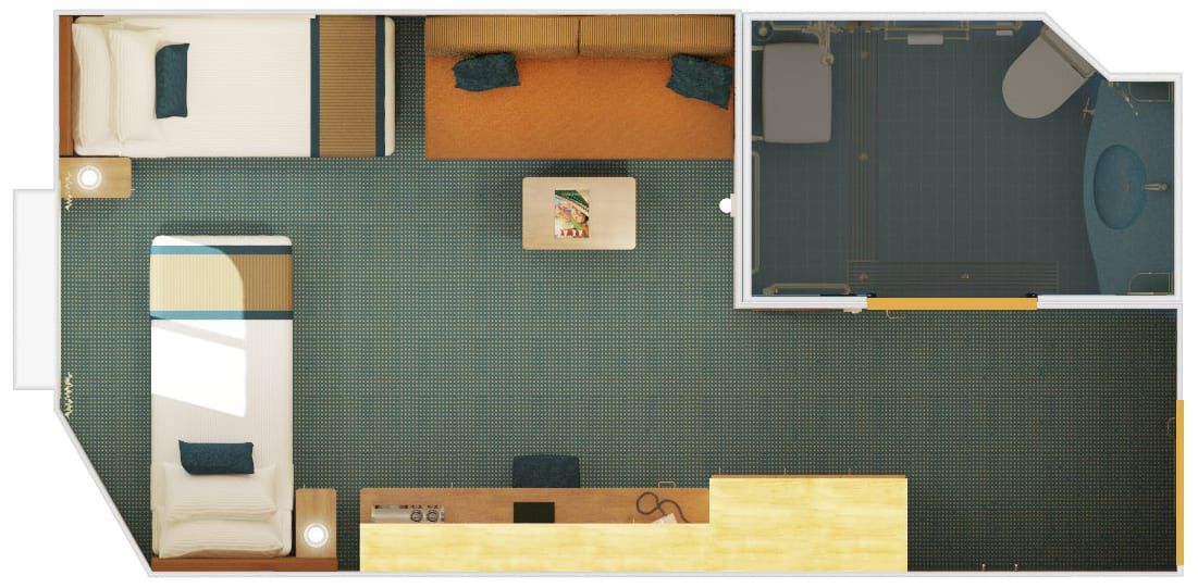 Carnival Breeze Interior with Picture Window (Walkway View) - Accessible (4J) floor plan, photo 3 of 4