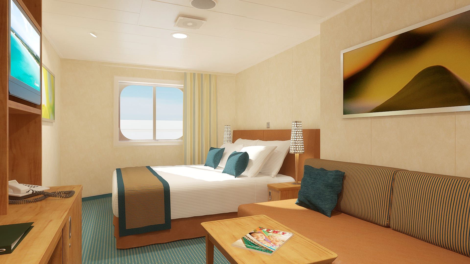 Carnival Breeze Interior with Picture Window (Walkway View) (4J) cabin, photo 3 of 4