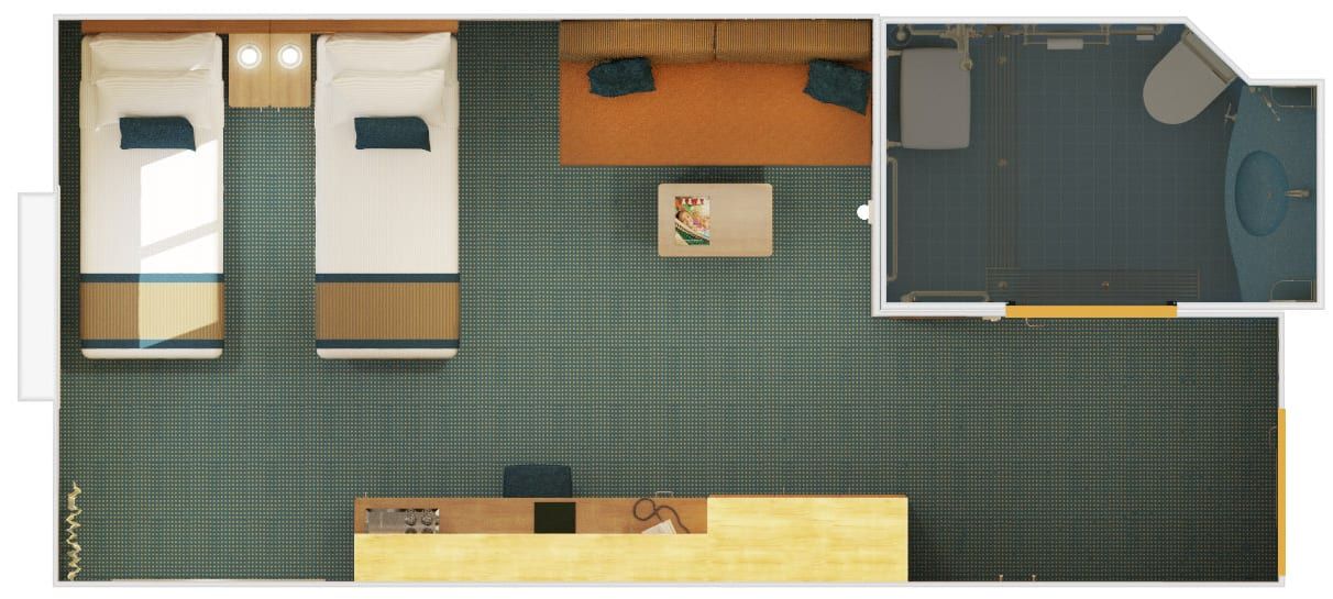 Carnival Breeze Interior with Picture Window (Walkway View) - Accessible (4J) floor plan, photo 2 of 4
