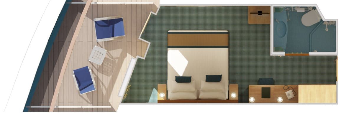 Carnival Breeze Aft-View Extended Balcony (8M) floor plan, photo 2 of 2