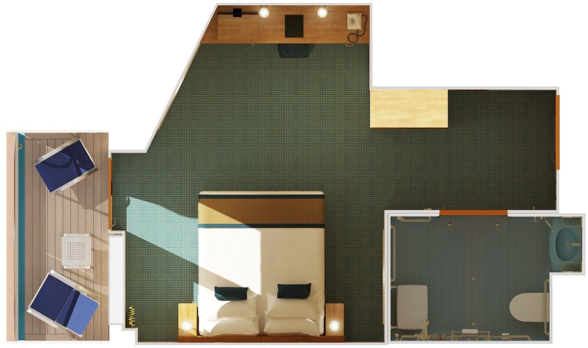 Carnival Breeze Balcony - Accessible (8A) floor plan, photo 2 of 2