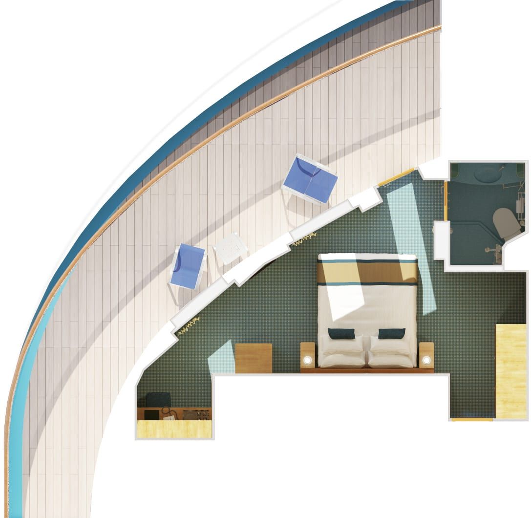 Carnival Breeze Premium Vista Balcony (9C) floor plan, photo 2 of 4