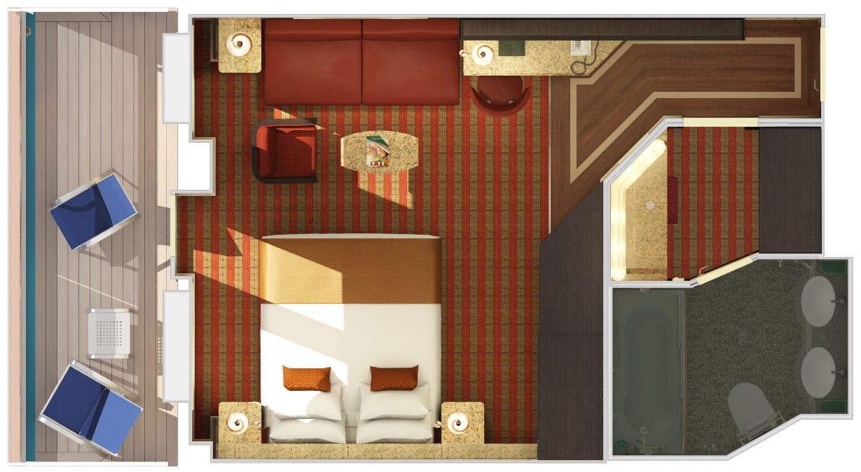 Carnival Splendor Cloud 9 Spa Suite (SS) floor plan