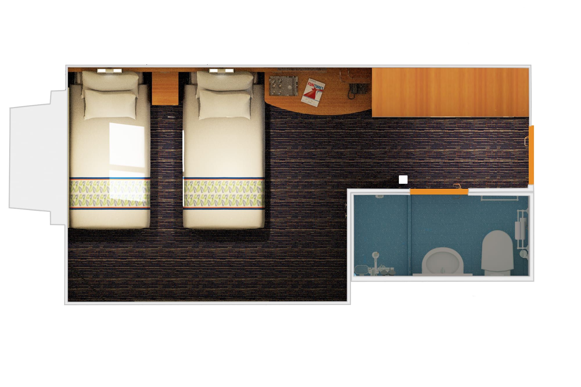 Carnival Elation Ocean View (6B) floor plan, photo 3 of 4