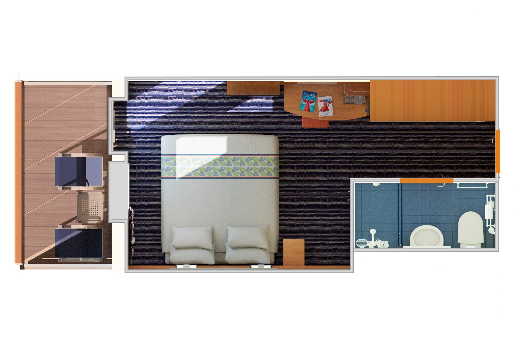 Carnival Elation Balcony (8D) floor plan, photo 1 of 2
