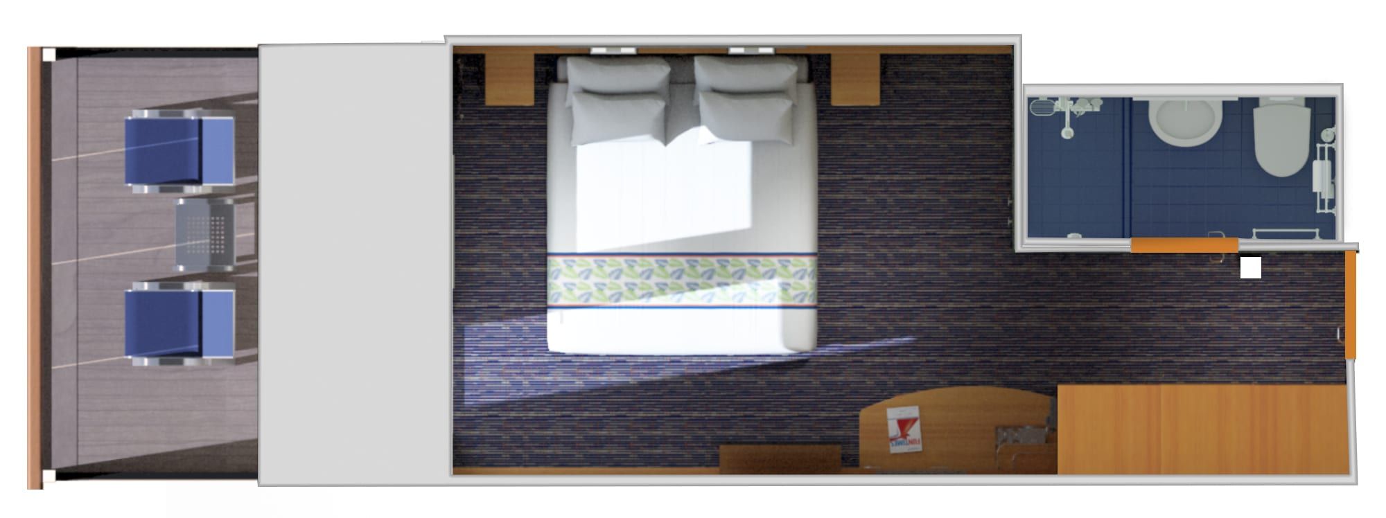 Carnival Elation Aft-View Extended Balcony (8M) floor plan, photo 2 of 4