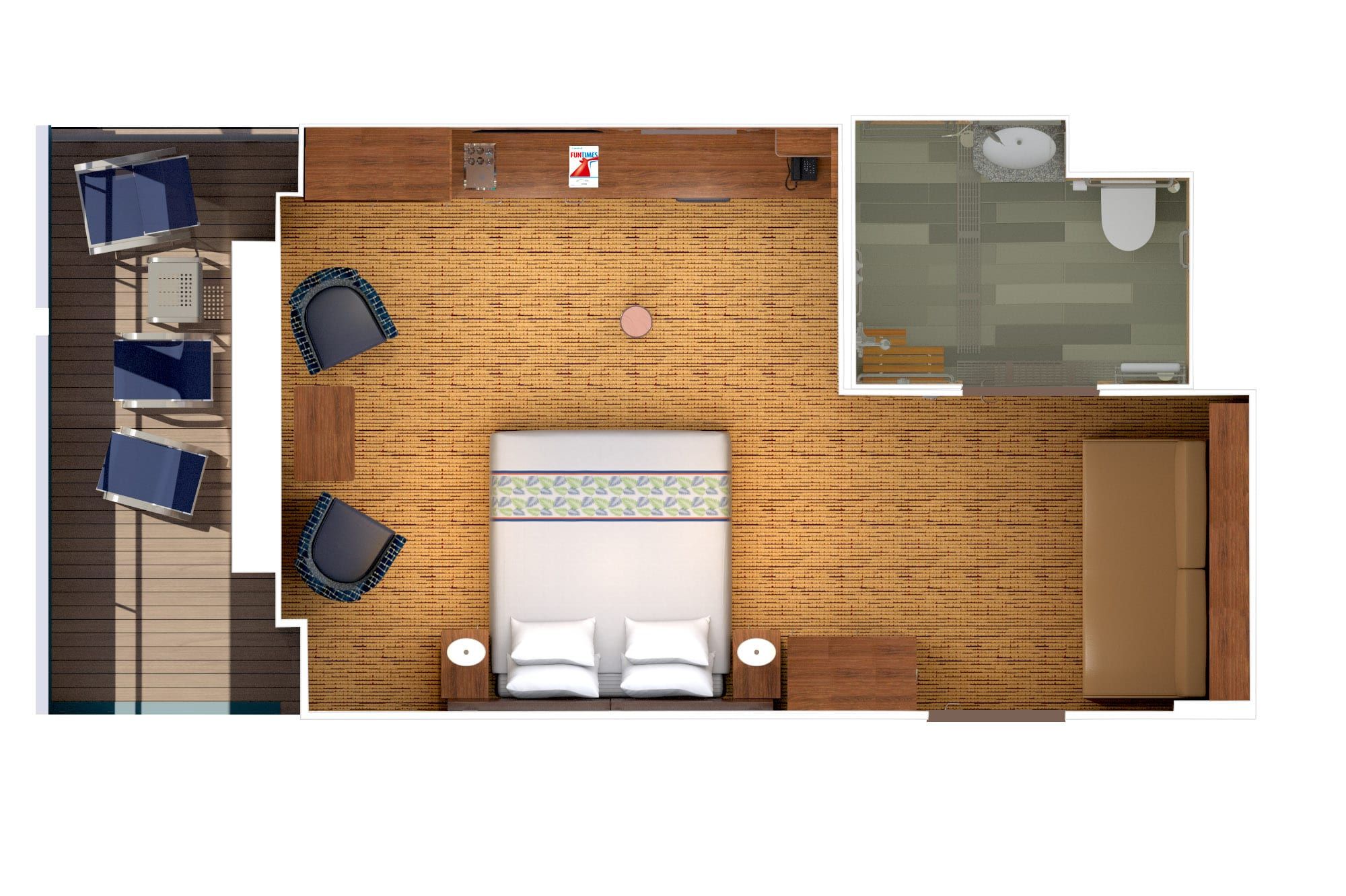 Carnival Paradise Grand Suite - Accessible (GS) floor plan, photo 1 of 3