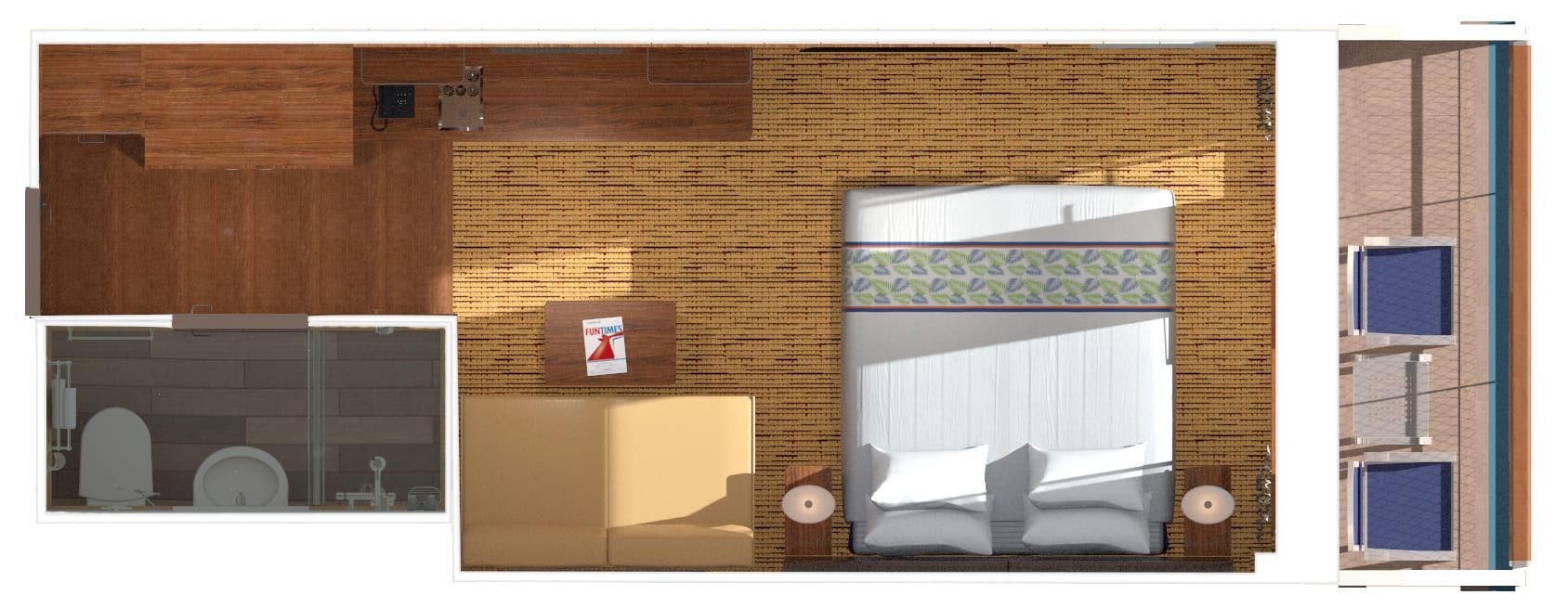 Carnival Paradise Junior Suite (Obstructed View) (OB) floor plan, photo 1 of 2