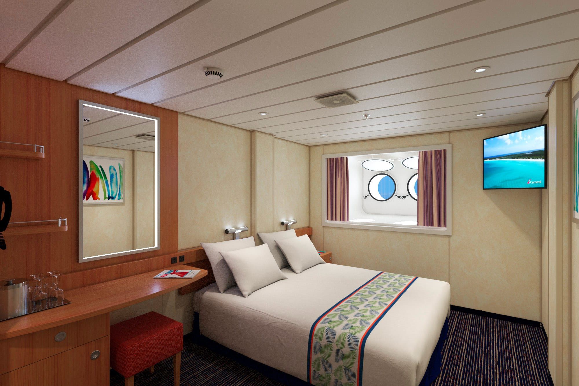 Carnival Elation Porthole (PT) cabin, photo 1 of 2