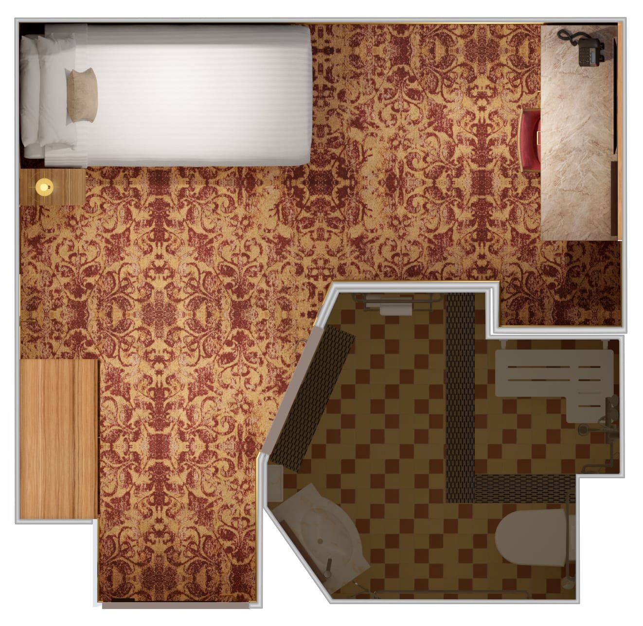 Carnival Firenze Interior Upper/Lower - Accessible (1A) floor plan