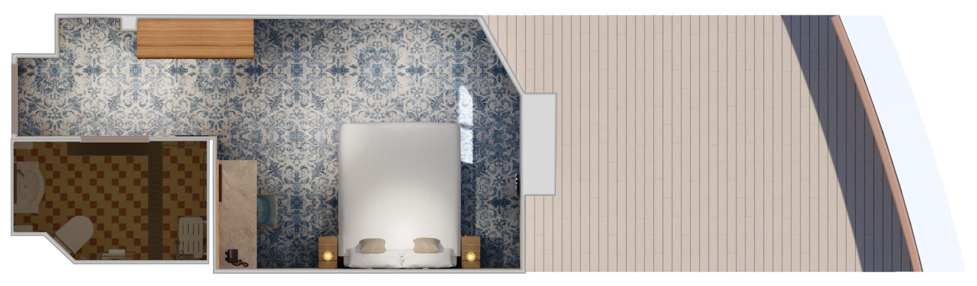 Carnival Firenze Interior with Picture Window (Walkway View) - Accessible (4J) floor plan, photo 2 of 7