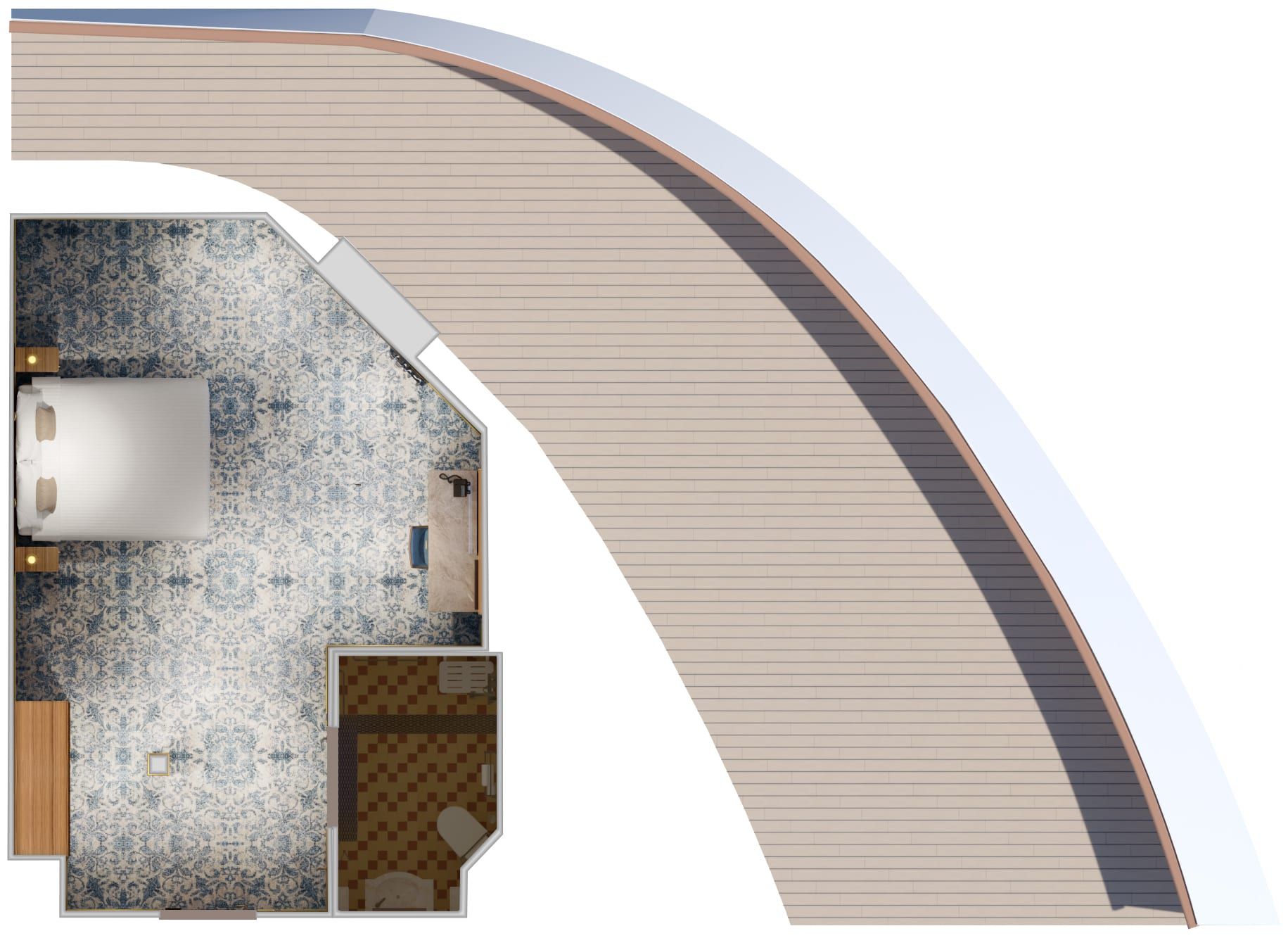 Carnival Firenze Interior with Picture Window (Walkway View) - Accessible (4J) floor plan, photo 4 of 7