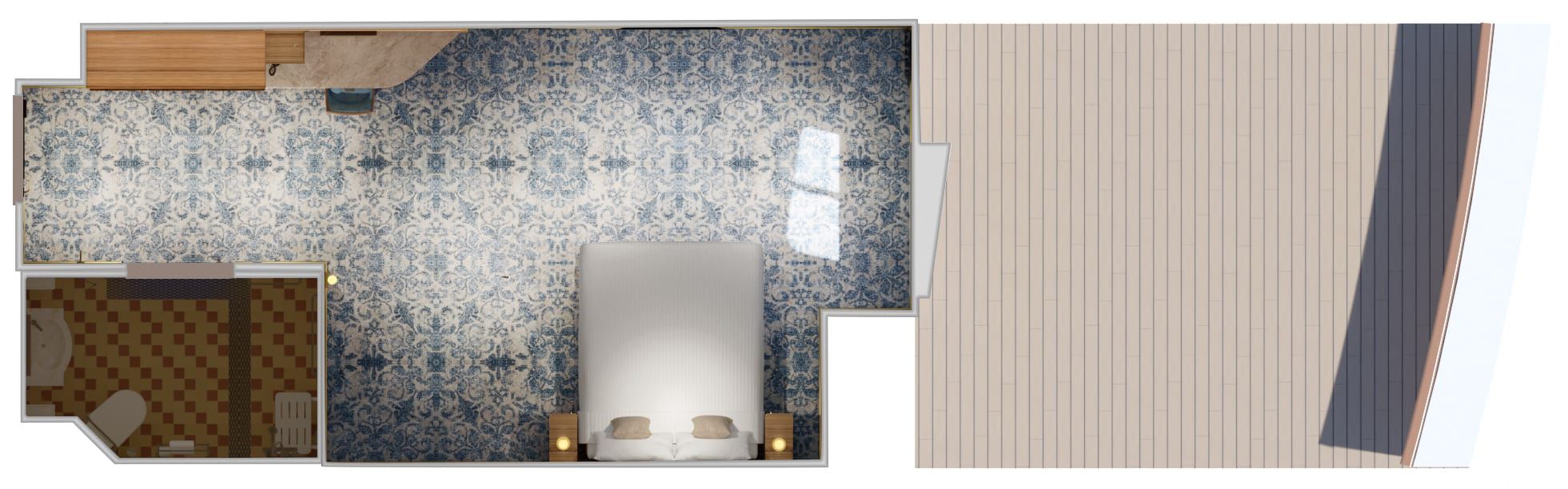 Carnival Firenze Interior with Picture Window (Walkway View) - Accessible (4J) floor plan, photo 3 of 7