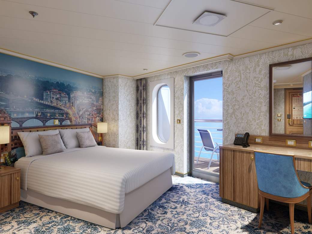 Carnival Firenze Aft-View Extended Balcony (8M) cabin, photo 1 of 4