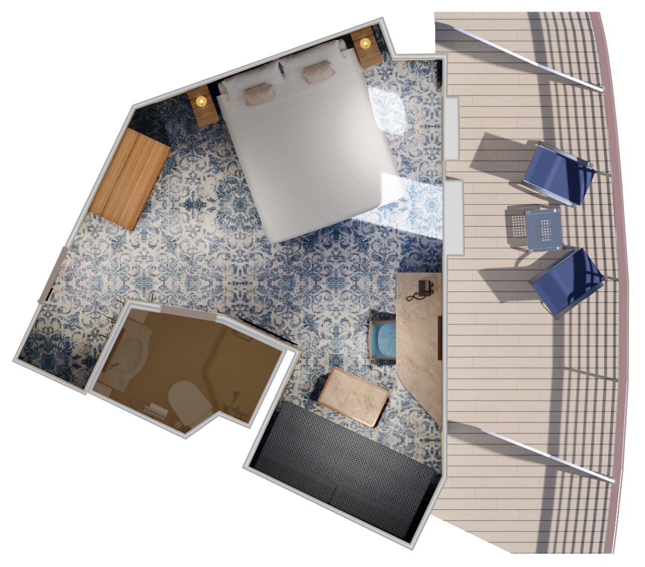 Carnival Firenze Aft-View Extended Balcony (8M) floor plan, photo 1 of 4