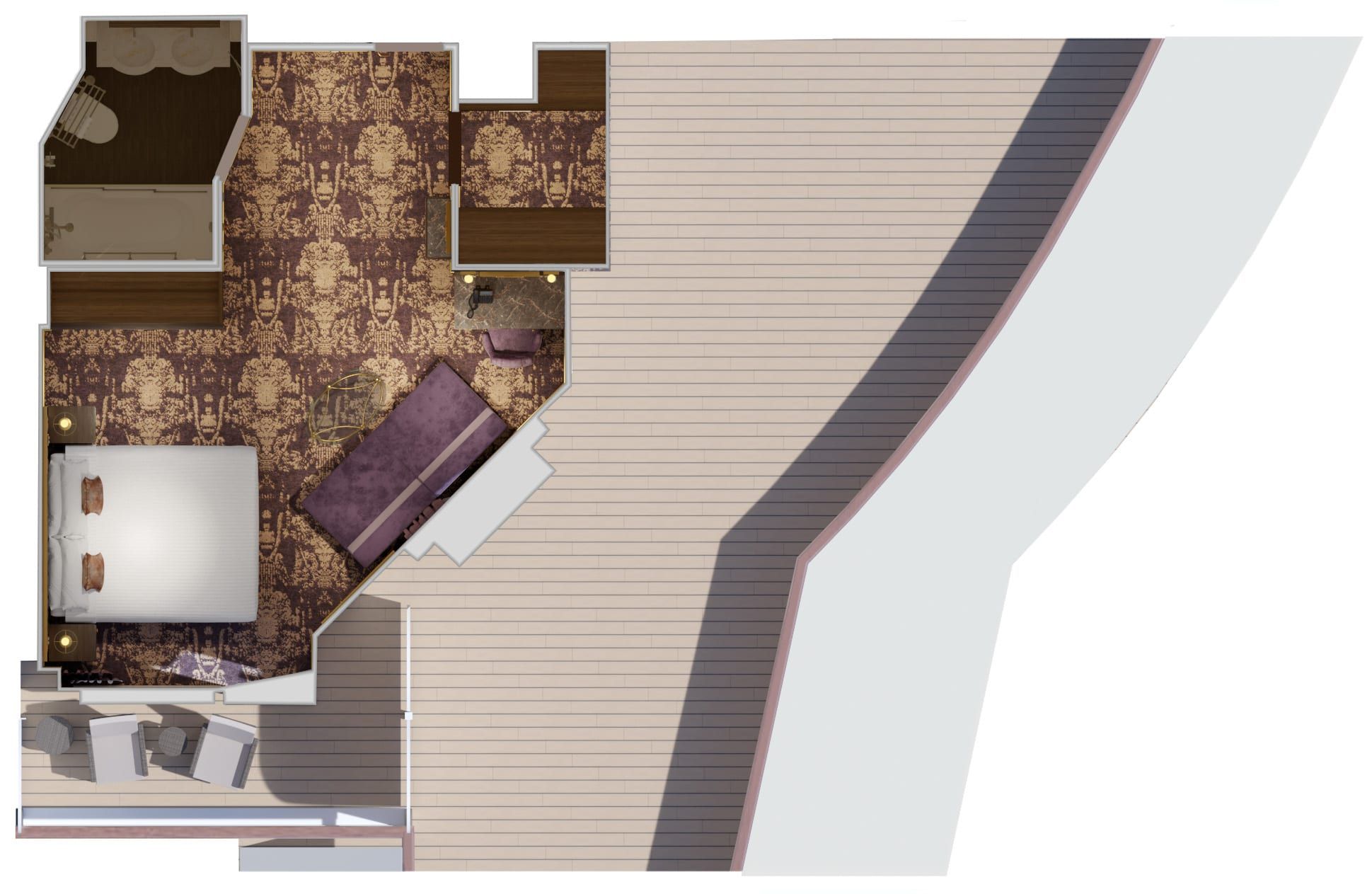 Carnival Firenze Ocean Suite (OS) floor plan, photo 4 of 4