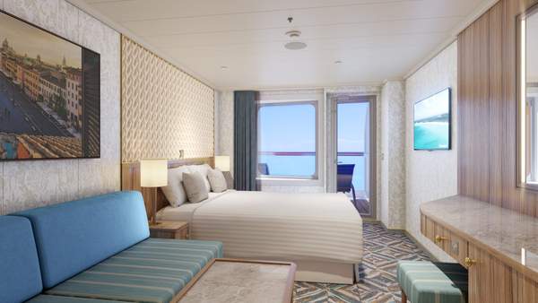 Carnival Firenze Terrazza Aft-View Extended Balcony (TI) cabin, photo 1 of 4
