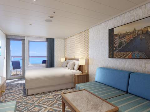 Carnival Firenze Terrazza Aft-View Extended Balcony (TI) cabin, photo 2 of 4