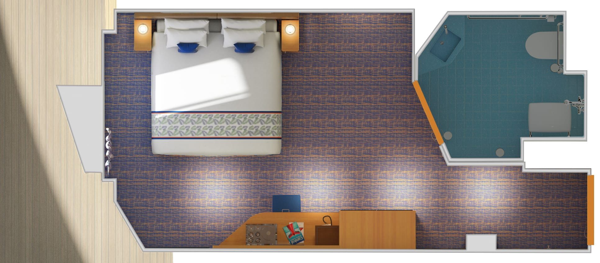 Carnival Horizon Interior with Picture Window (Walkway View) - Accessible (4J) floor plan, photo 1 of 3