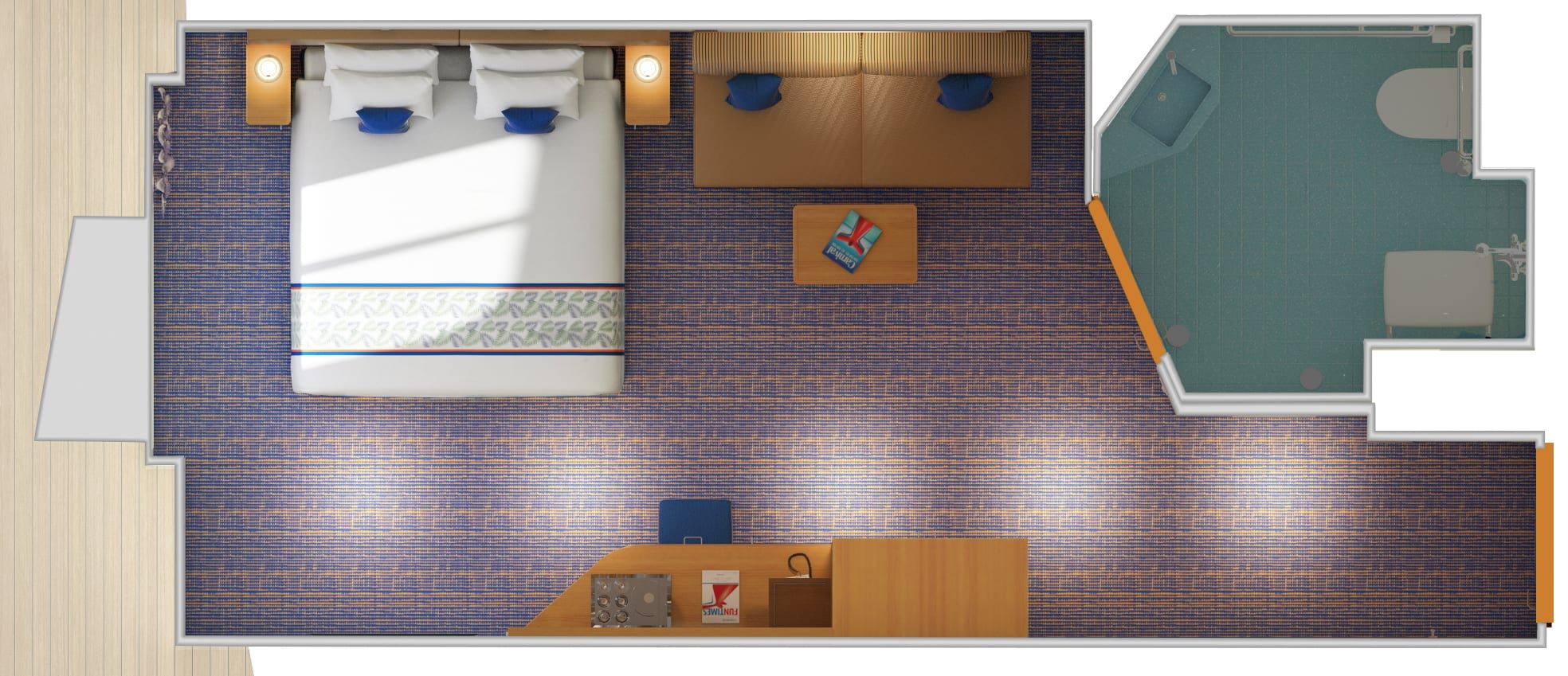 Carnival Horizon Interior with Picture Window (Walkway View) - Accessible (4J) floor plan, photo 3 of 3