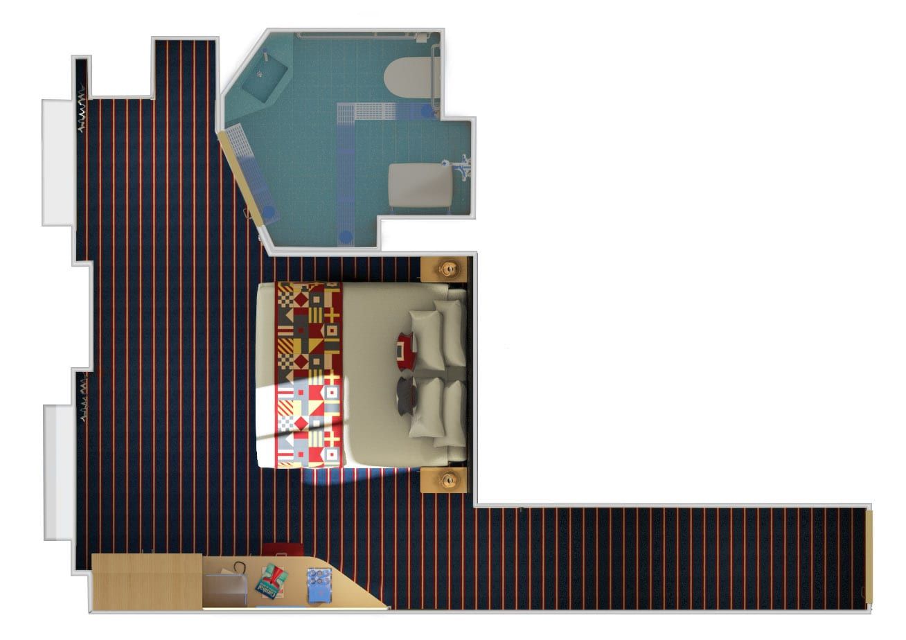 Carnival Horizon Family Harbor Ocean View (Obstructed View) - Accessible (FE) floor plan