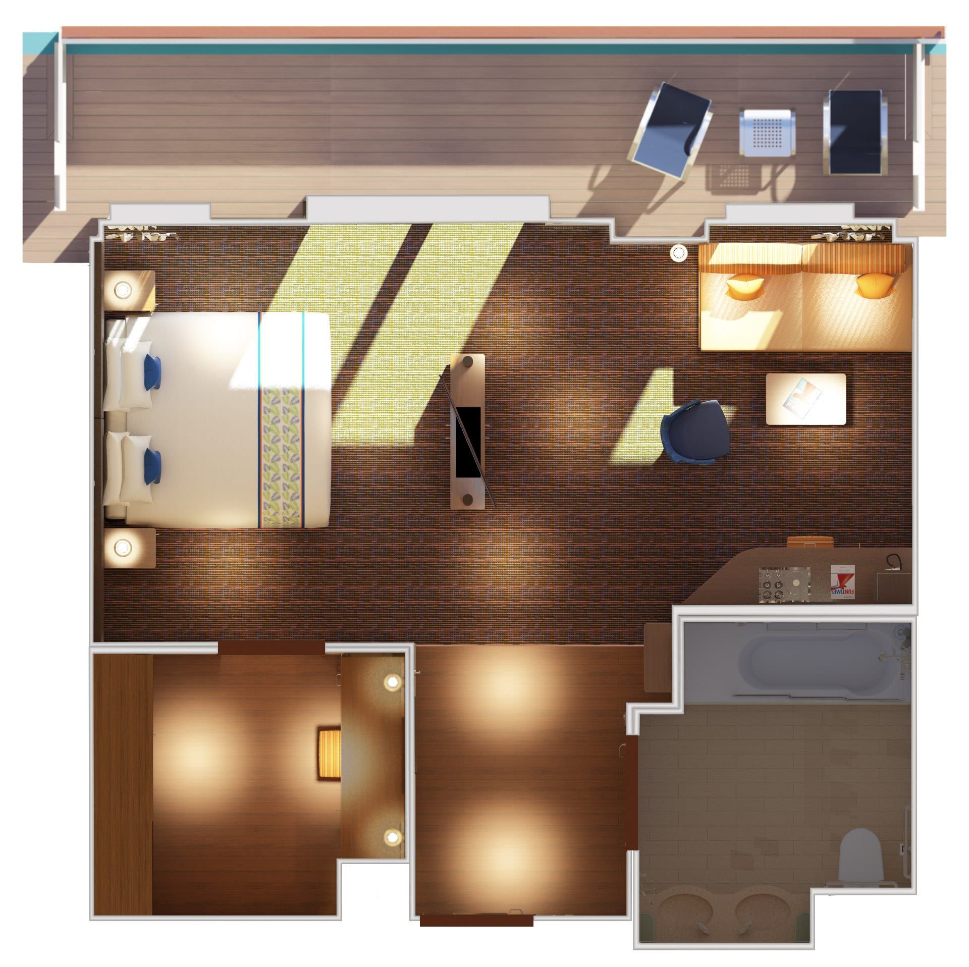 Carnival Horizon Ocean Suite - Accessible (OS) floor plan