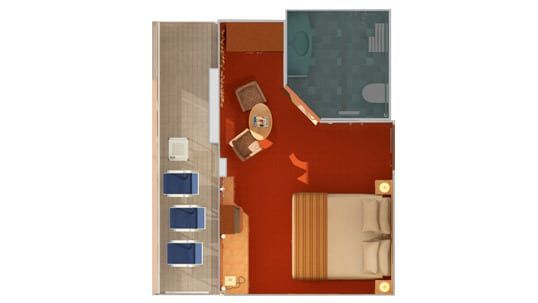 Carnival Miracle Balcony (Obstructed View) - Accessible (7A) floor plan