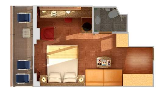 Carnival Pride Premium Balcony (Obstructed View) (9A) floor plan, photo 1 of 2