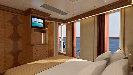 Carnival Legend Vista Suite (VS) bedroom, photo 1 of 4